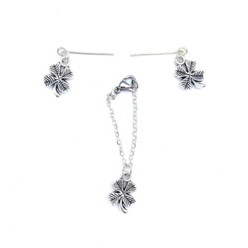 Naszyjnik i kolczyki dla lalek Barbie - koniczyna