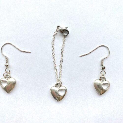 Kolczyki i naszyjnik dla lalek Blythe Pullip - serduszka