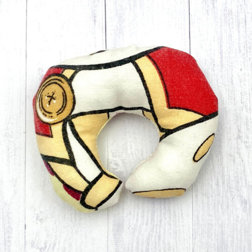 Poduszka do karmienia dla lalki mini bobas biało-bordowa