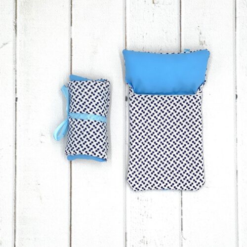 Śpiworek dla lalek Chelsea biało niebieski