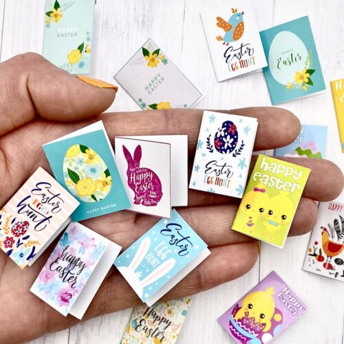 Zestaw 4 miniaturowych kartek Wielkanocnych