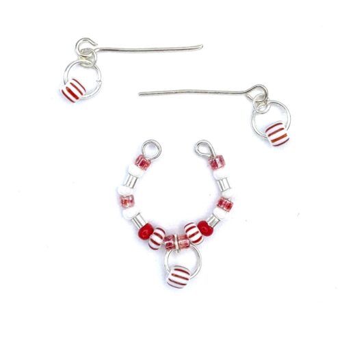 Naszyjnik i kolczyki dla lalek Barbie - czerwone
