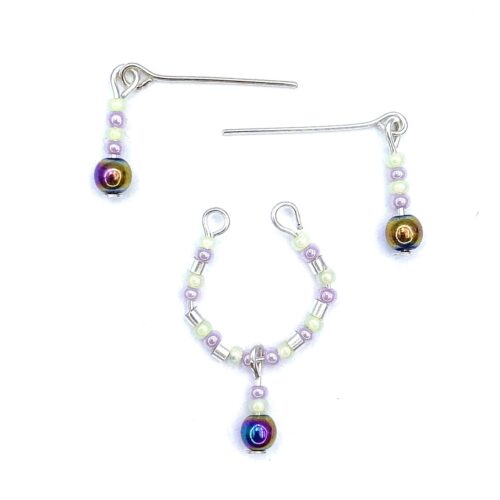 Naszyjnik i kolczyki dla lalek Barbie - pastelowe