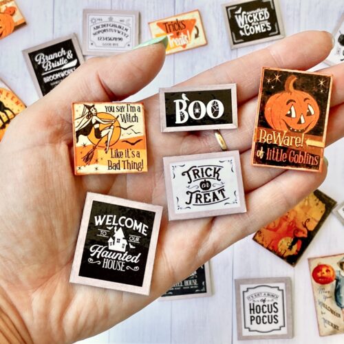 Miniaturowa dekoracja Halloween skala 1:12