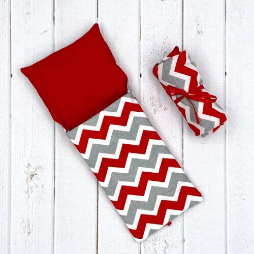 Sleeping bag for Blythe doll red-gray