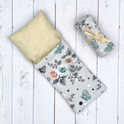 Sleeping bag for Blythe doll gray-flowers