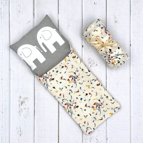 Sleeping bag for Blythe doll beige-elephants