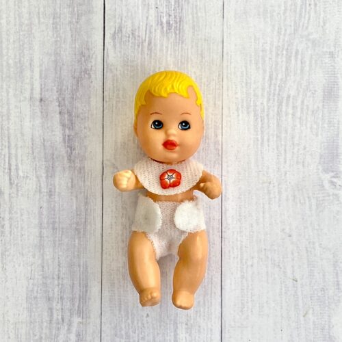 Śliniaczek lub pieluszka dla lalki mini bobas - biały