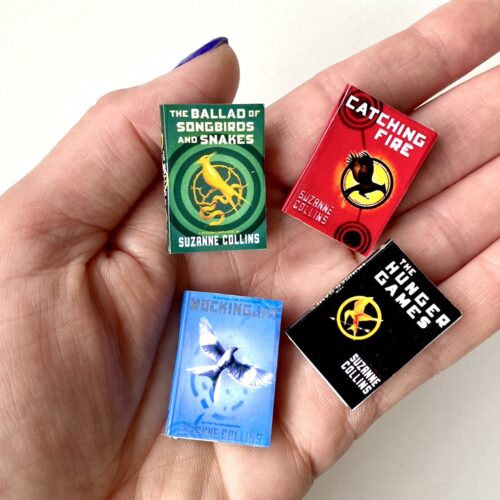 Set of 4 miniature Hunger Games books for dolls