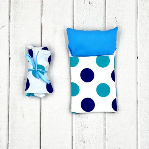 Śpiworek dla lalek Chelsea niebiesko-biały