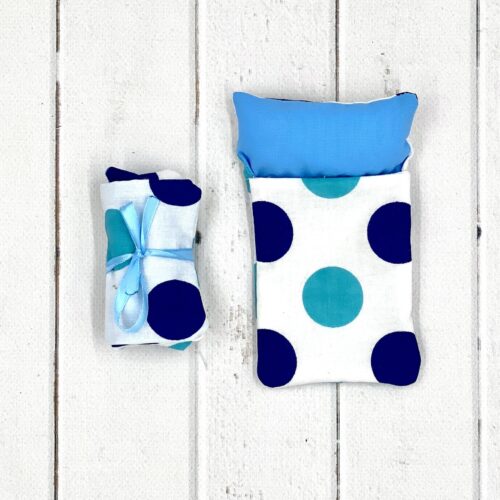 Śpiworek dla lalek biało-niebieski